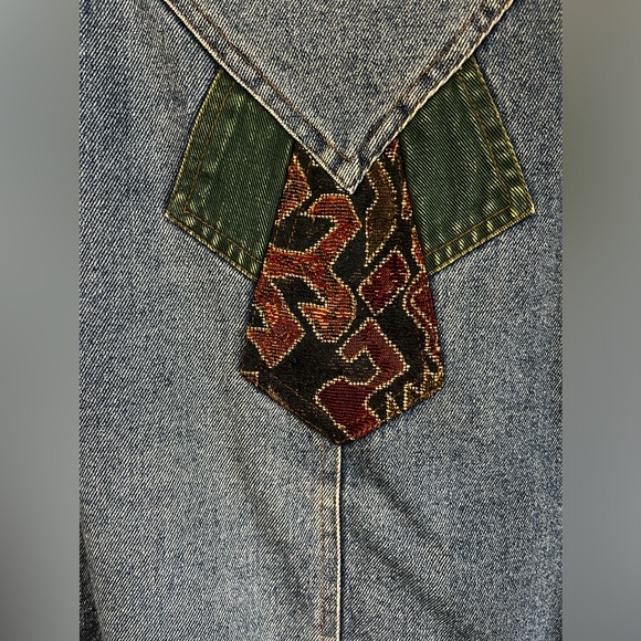 Vintage 80s 90s Two Twenty Denim Tapestry Jeans Coat Jacket Small - Picture 11 of 12